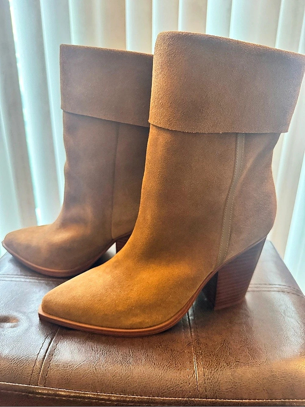 Steve Madden Brown Foldover Heeled Boots